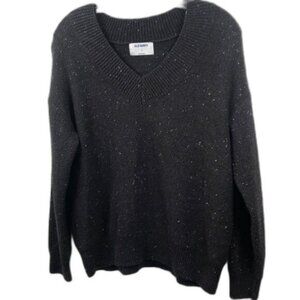 Old Navy Women's Black Fleck V-Neck Sweater